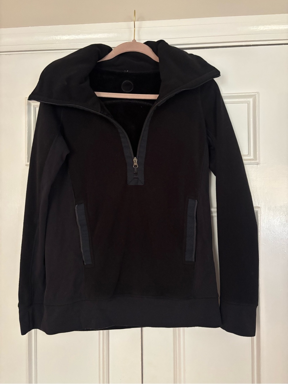 Lululemon Post Chaturanga Fleece Pullover Black Size 6